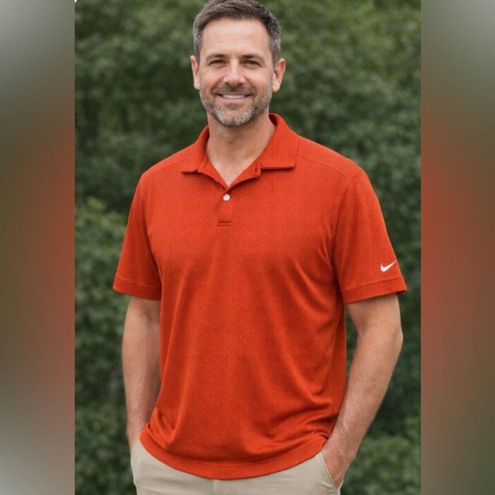 Nike Golf Short Sleeve Sphere Dry men’s polo shirt size medium Burnt Orange